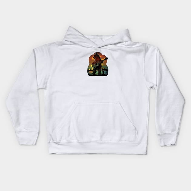 Deadhead Bear Design Kids Hoodie by Labidabop